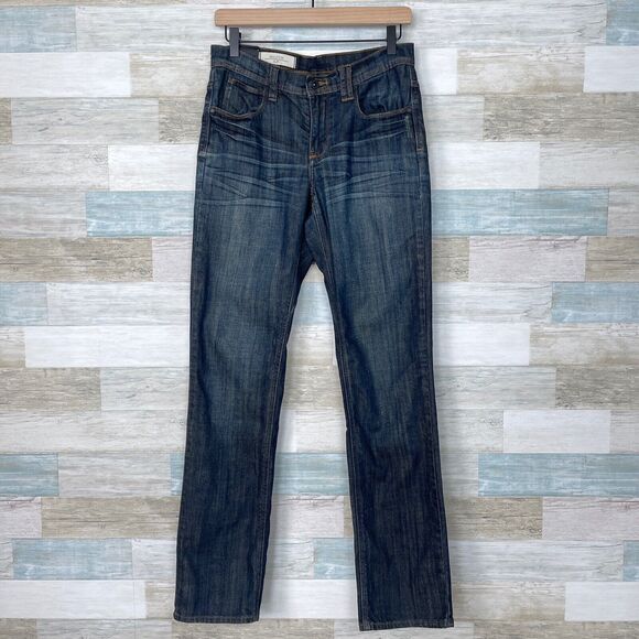 Empyre Skeletor Slim Straight Leg Jeans Dark Wash Stretch Denim Mens 30 30x32 - Picture 1 of 9